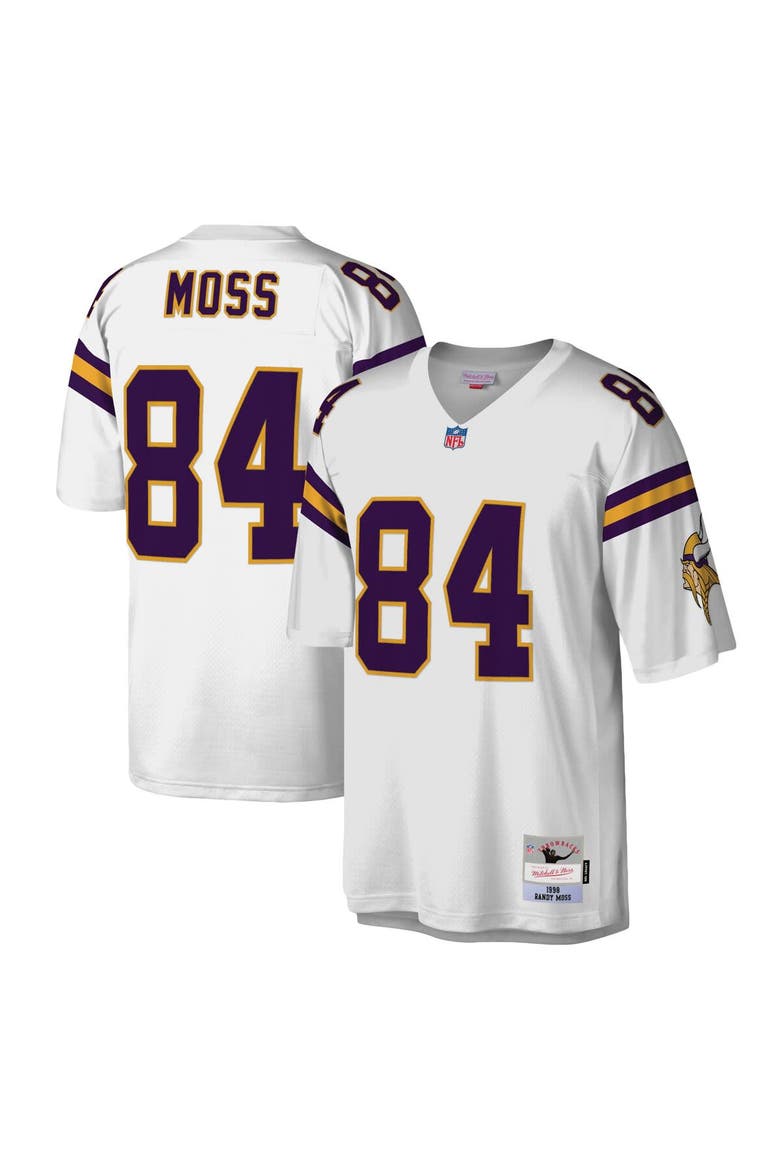 Men's Mitchell & Ness Randy Moss White Minnesota Vikings Legacy Replica Jersey, Alternate, color, White