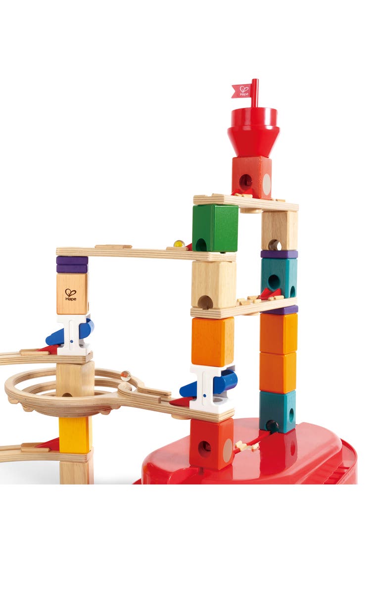 Hape Quadrilla Marble Run Construction Stack Track Bucket Playset, Alternate, color, Multi