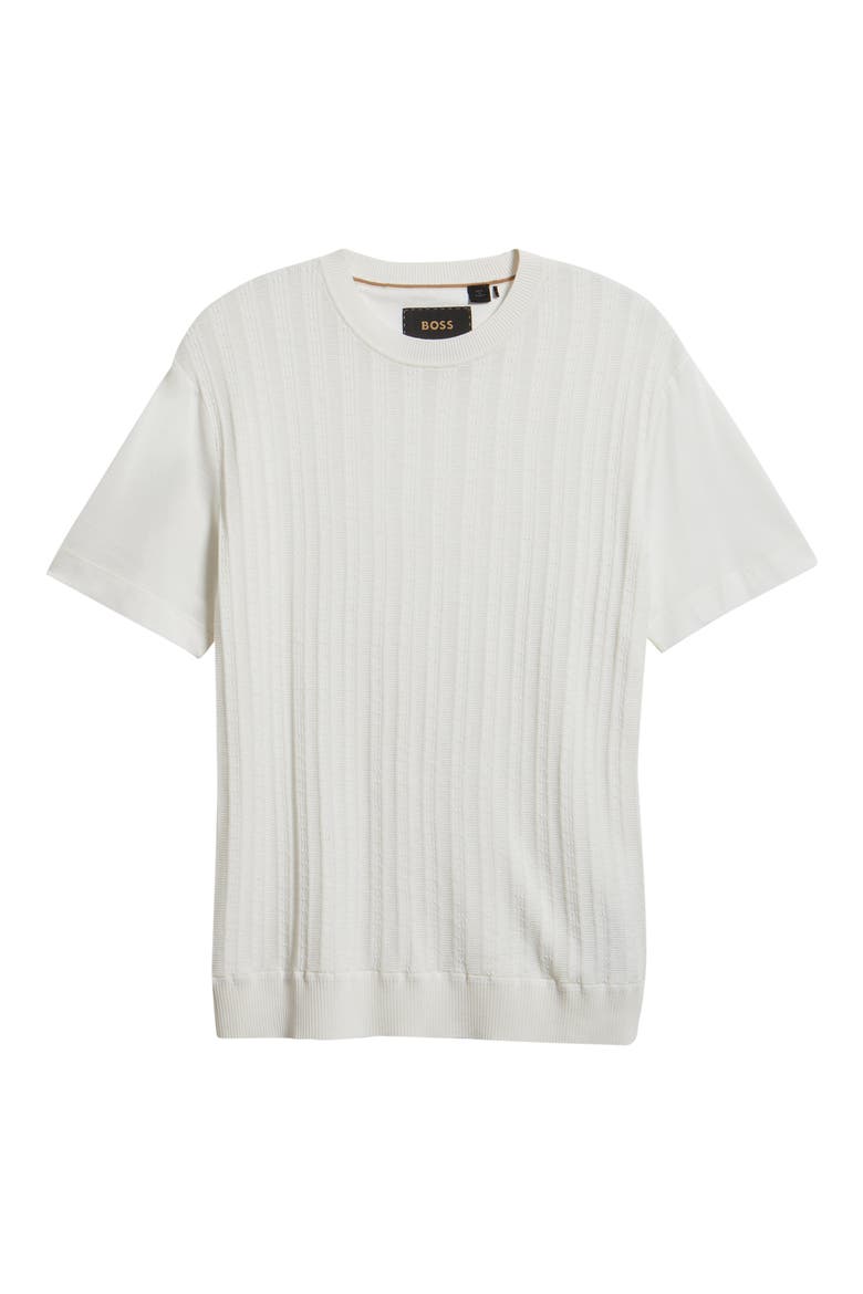 Tesar Textured Cotton & Silk T-Shirt, Alternate, color, OPEN WHITE