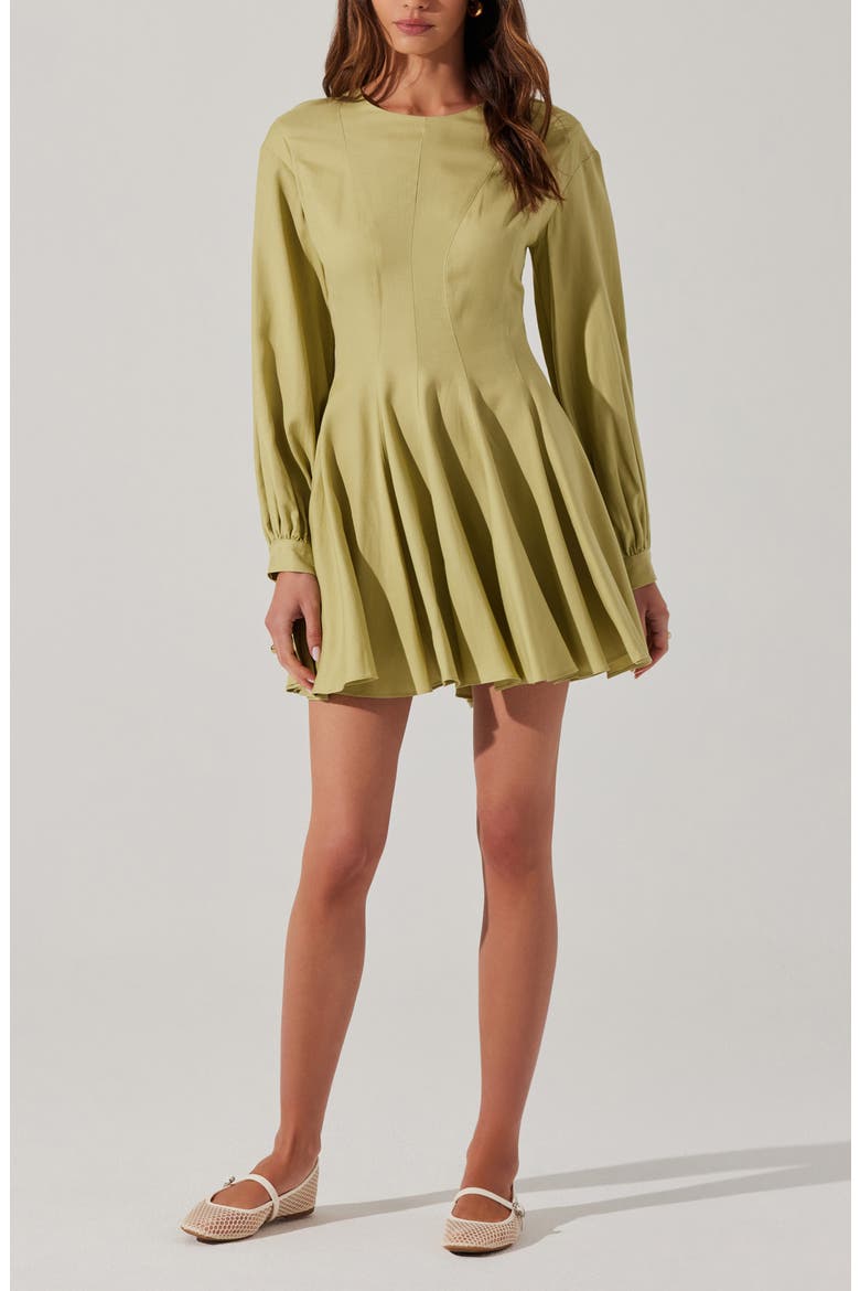 Elowyn Long Sleeve Mindress, Alternate, color, MATCHA