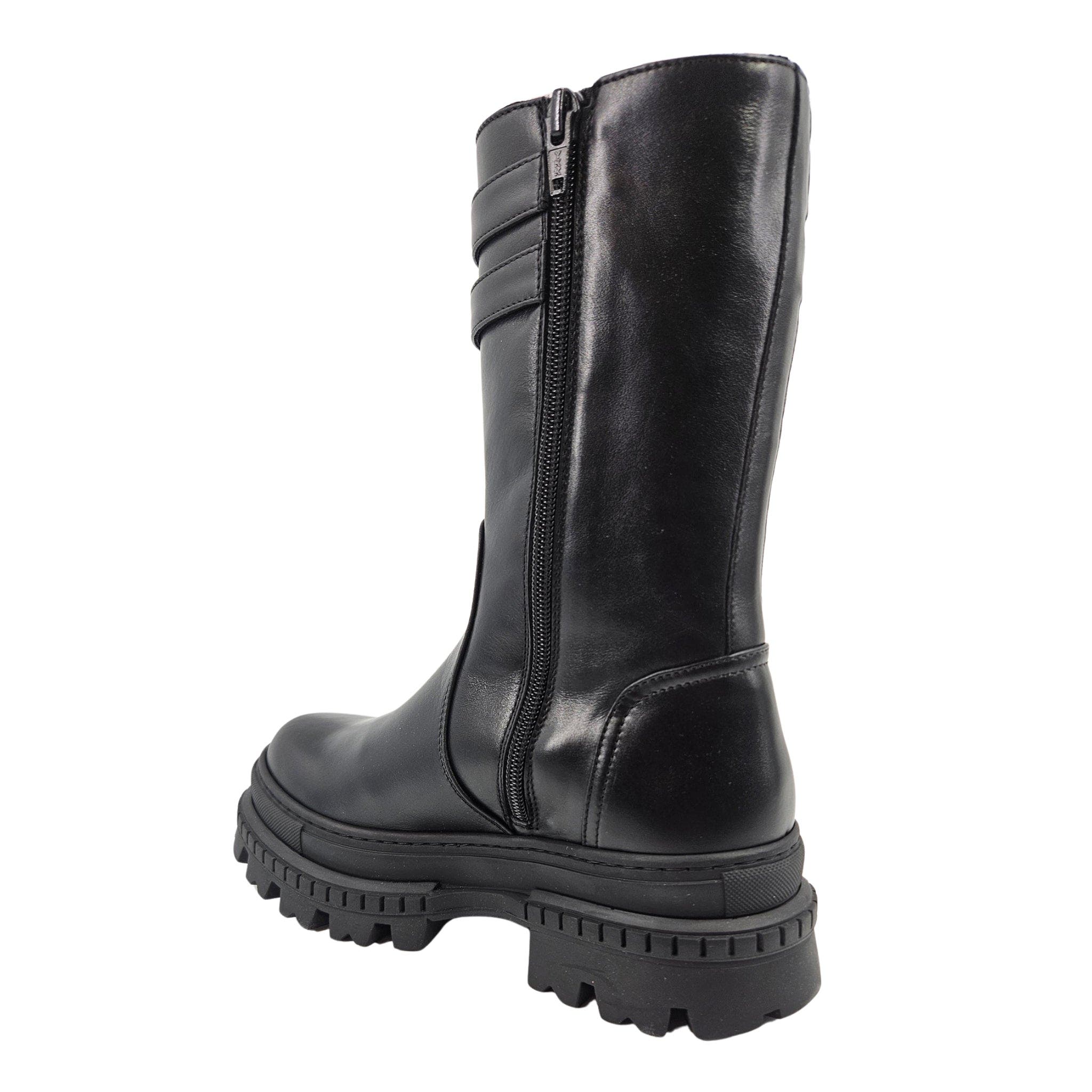 Shearling Lined Buckle Strap Platform Boots, Alternate, color, black