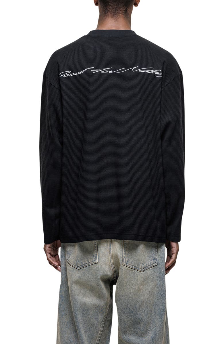 Good For Nothing Scribble Long-Sleeve Waffle T-Shirt, Alternate, color, Black