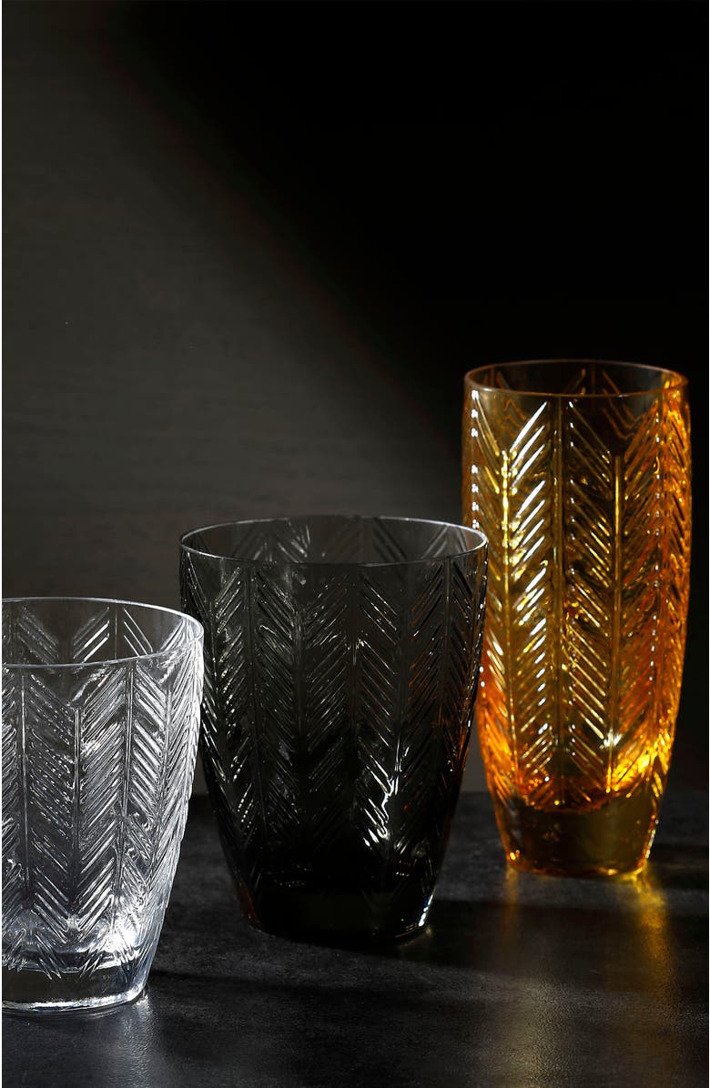 Missoni Home Tableware Water Glass ZIG ZAG Set of 6 Grey 11.8 oz, diam. 3.3", H 4", Alternate, color, Grey