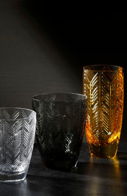 Missoni Home Tableware Water Glass Zig Zag Set Of 6 Grey 11.8 Oz, Diam. 3.3", H 4"