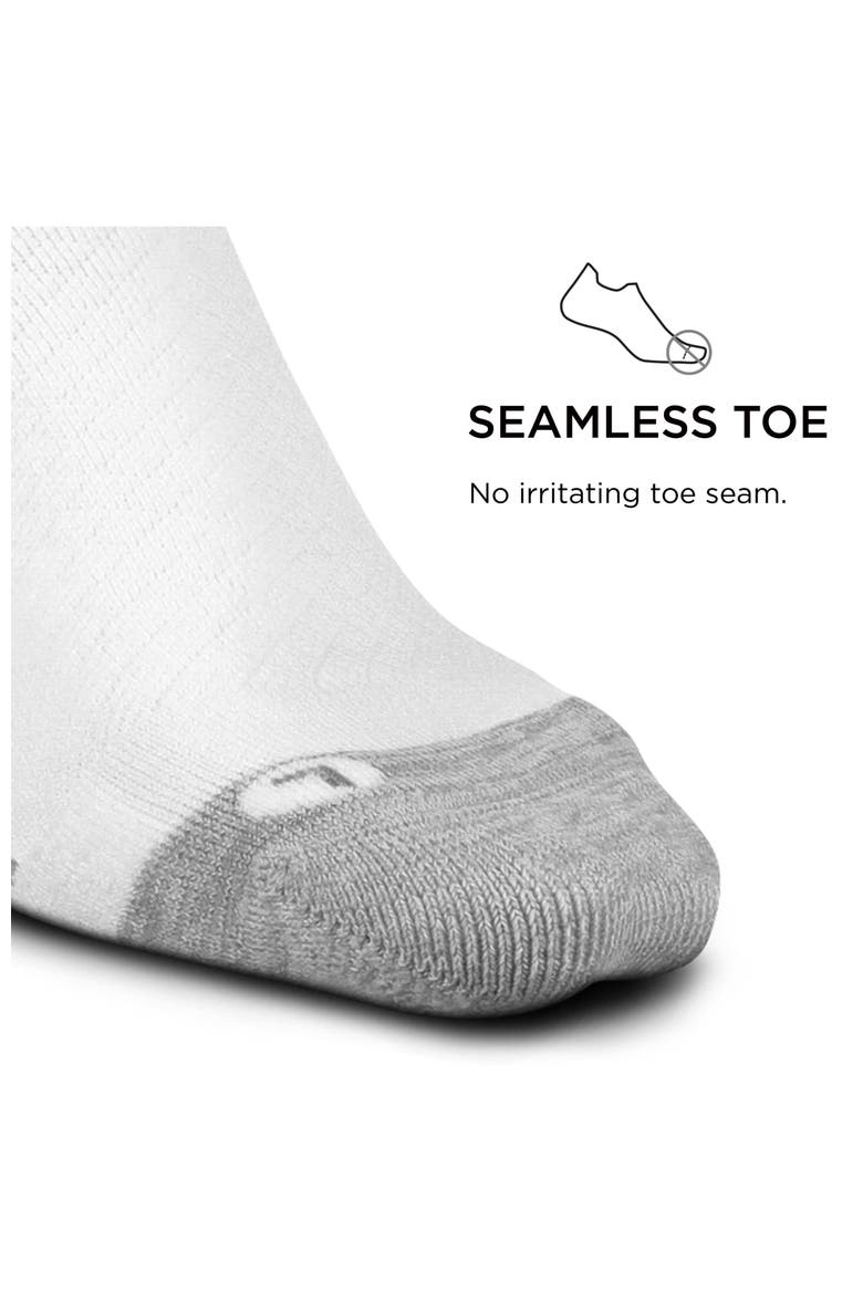 Plantar Fasciitis Relief Sock Light Cushion No Show Tab  Targeted Compression Sock, Alternate, color, Peace White