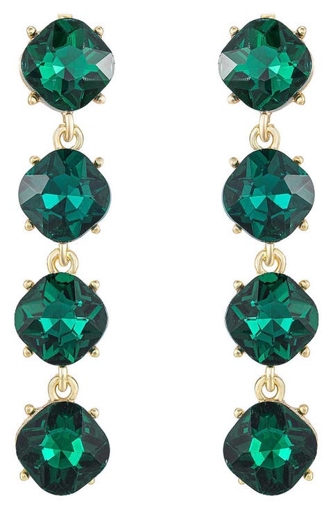 Four the Money Crystal Drop Earrings