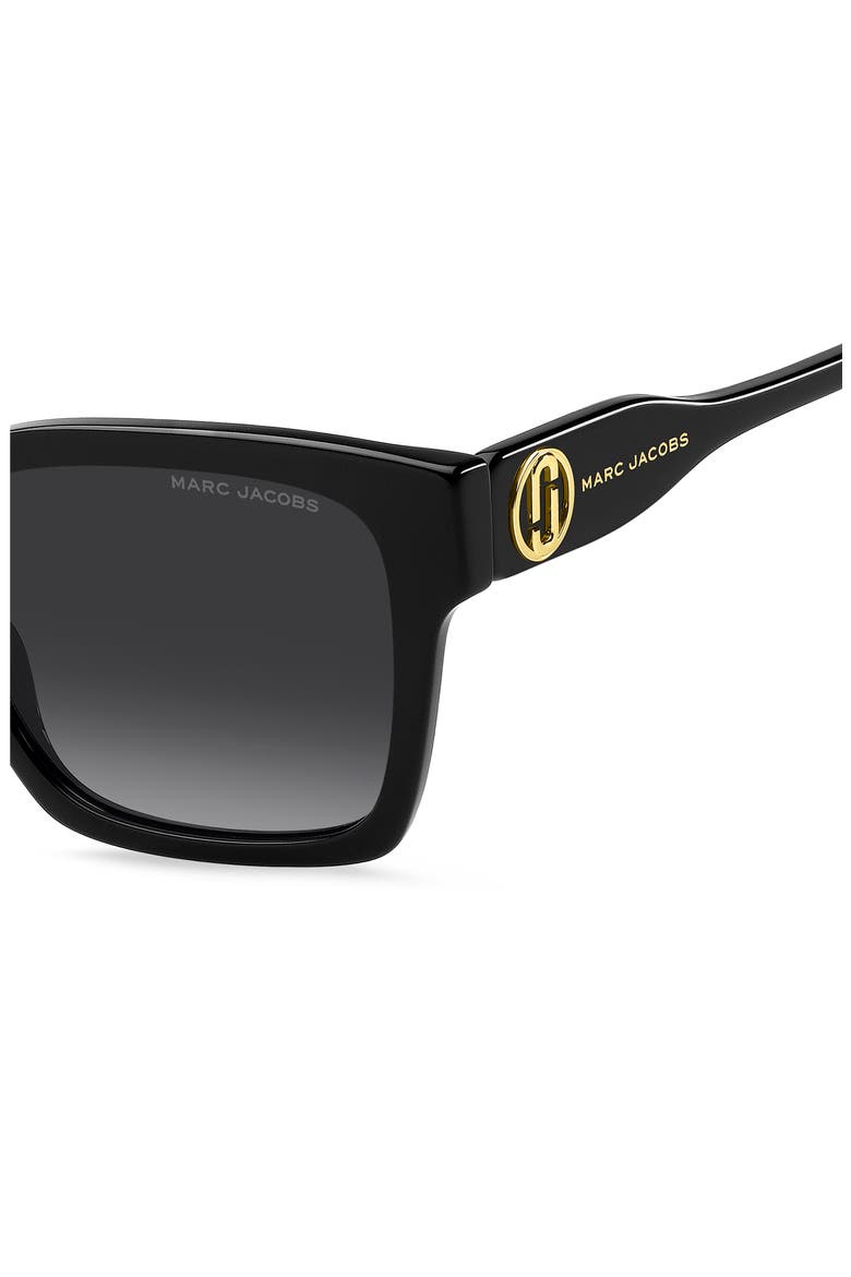 53mm Gradient Square Sunglasses, Alternate, color, BLACK/ DARK GREY SF