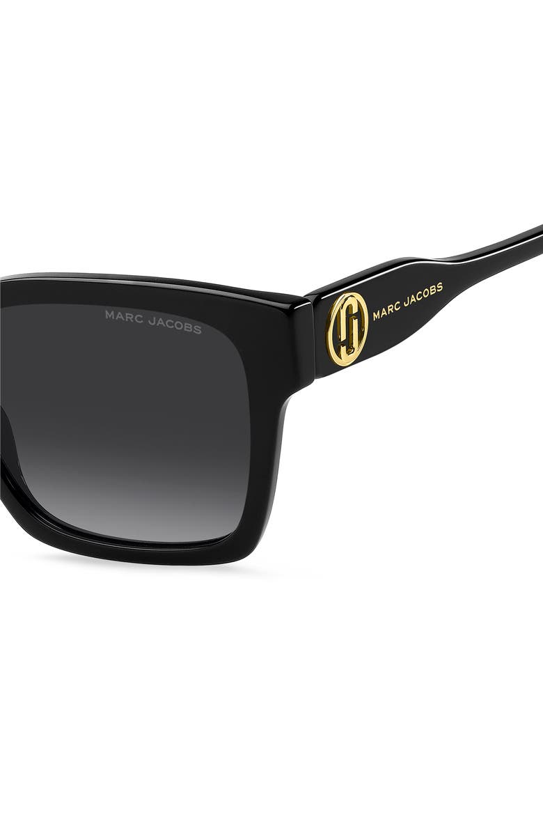 Marc Jacobs 53mm Gradient Square Sunglasses, Alternate, color, Black/ Dark Grey Sf