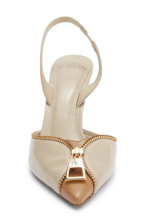 Alexandre Birman Zoe Zippered Pointed Toe Pump In Neutral