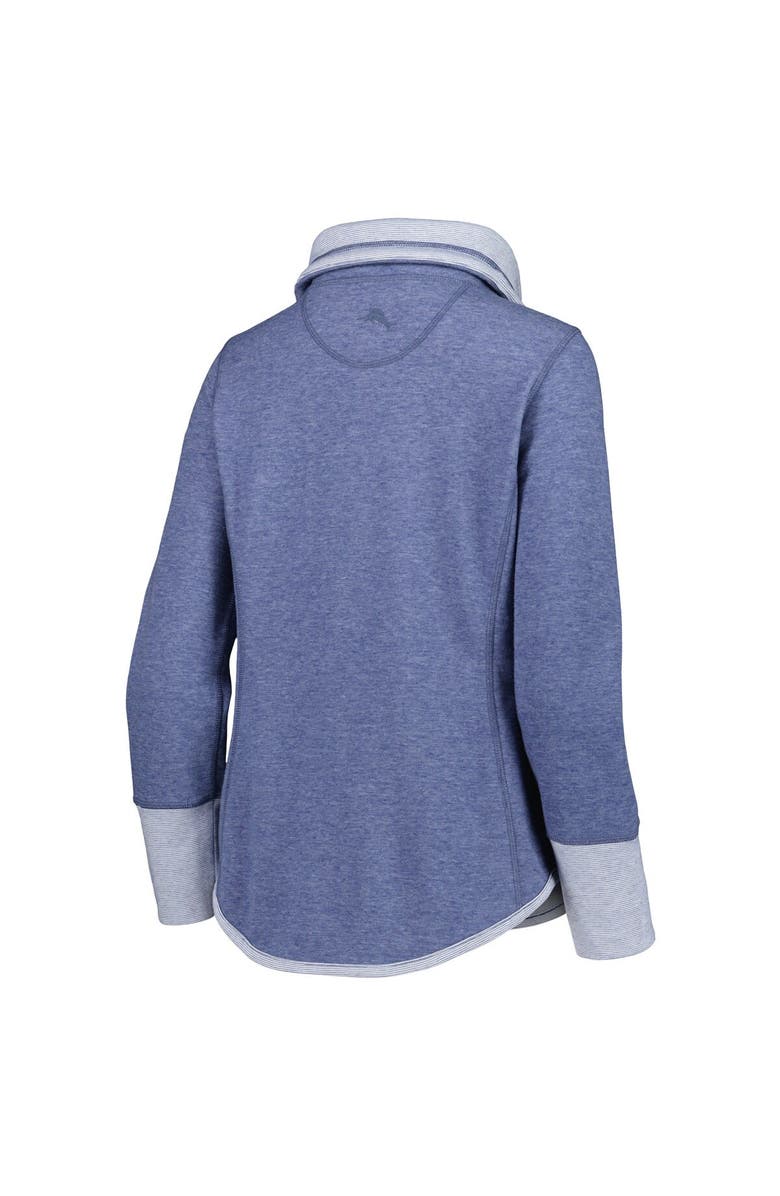 Tommy Bahama Women's Tommy Bahama Heathered Navy Denver Broncos Sport Sun Fade Full-Zip Sweatshirt, Alternate, color, Heather Navy