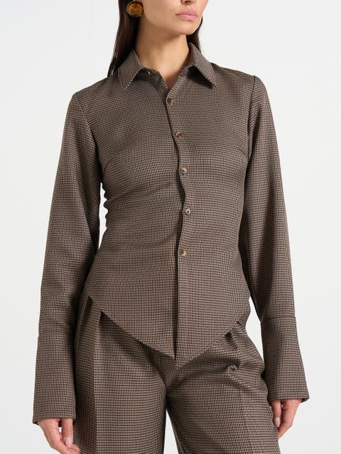 Sonia Houndstooth Cinch Shirt