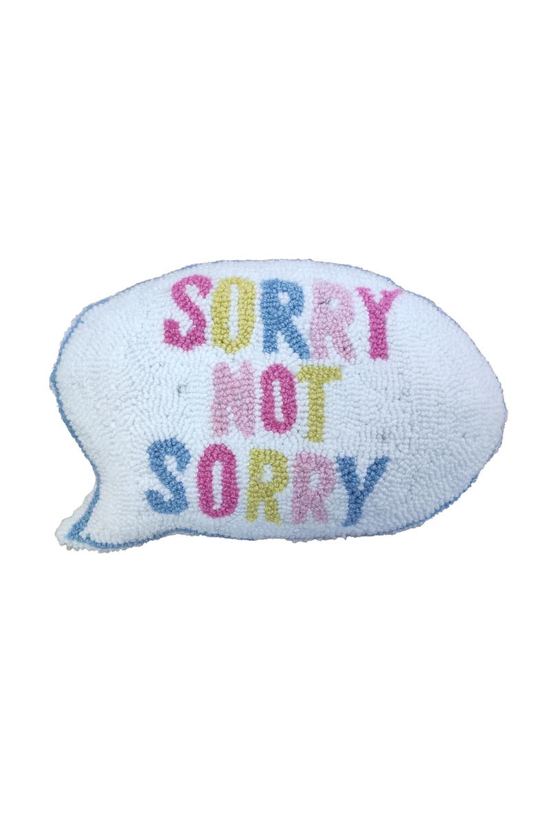 Totalee Gift Sorry Not Sorry Shaped Hook Loop Pillow Polyester White, Main, color, White