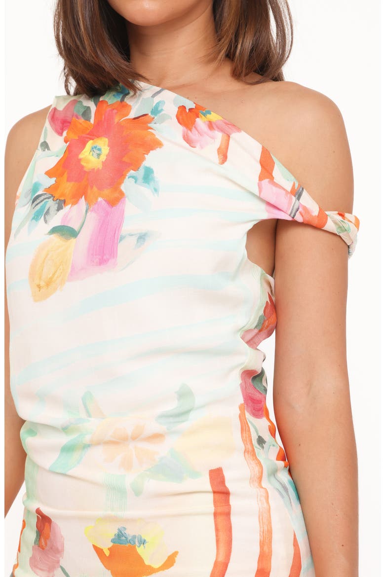 Elvira Floral Asymmetric Minidress, Alternate, color, BLUE ALFRESCO FLORAL