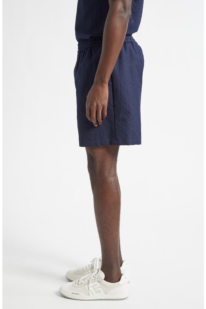 Small Monogram Jacquard Shorts, Alternate, color, 6UB MARINE