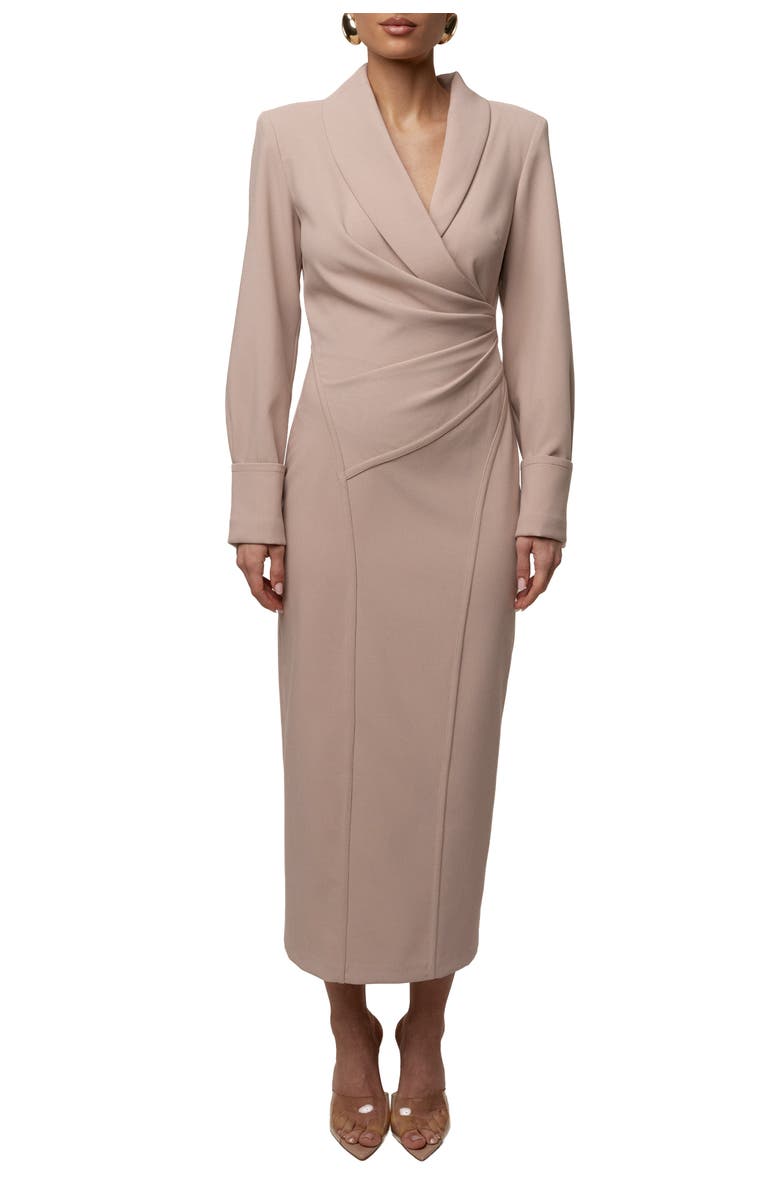 JLUXLABEL Manifest Blazer Midi Dress, Main, color, Beige