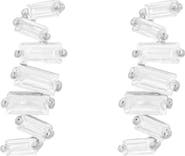 Bearfruit Jewelry Sterling Silver 18k Gold Plated Clara Abstract Crystal Earring Statement