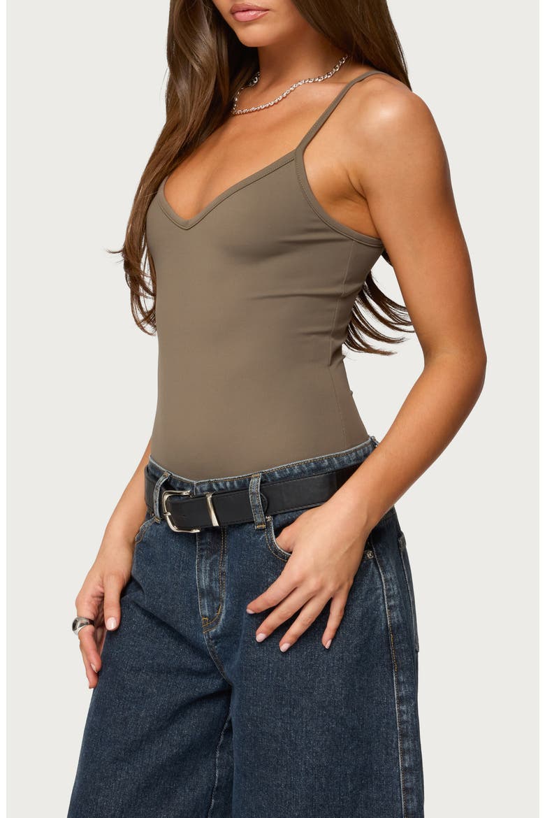 Teaghan Fitted Bodysuit, Alternate, color, OLIVE