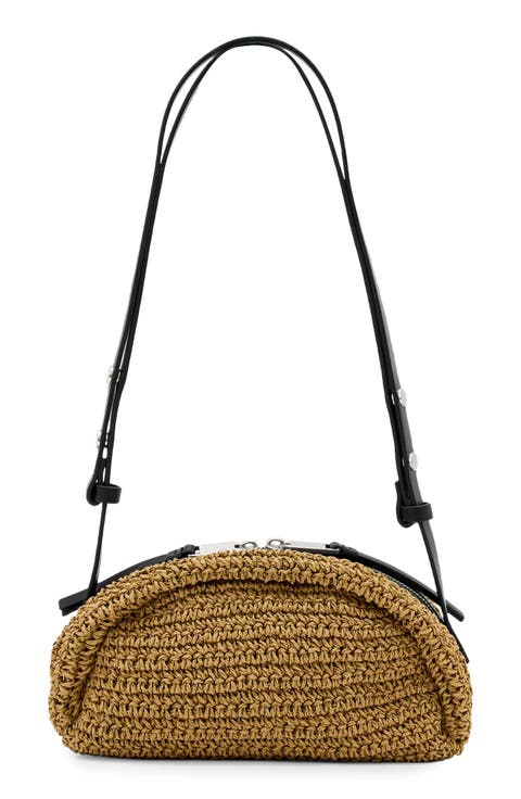 Arc Raffia Crossbody Bag