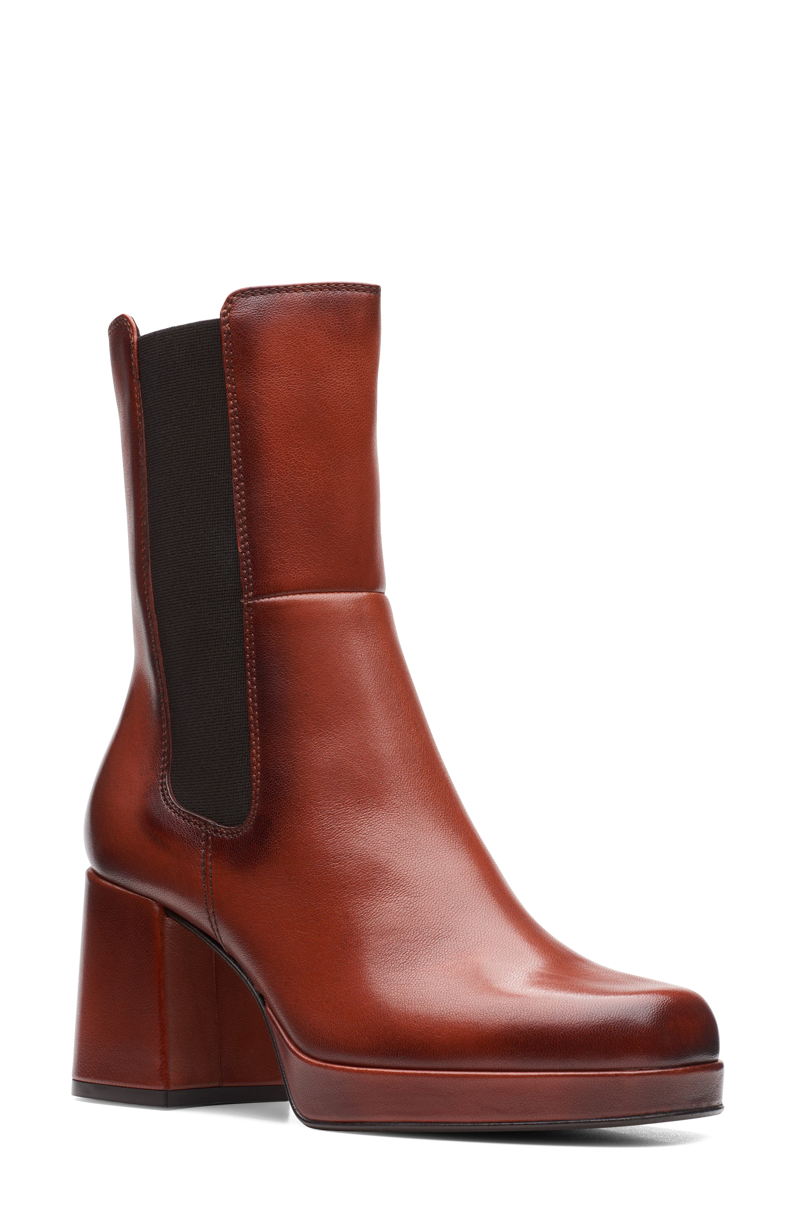 Clarks<sup>®</sup> Pique Up Platform Chelsea Boot, Main, color, 