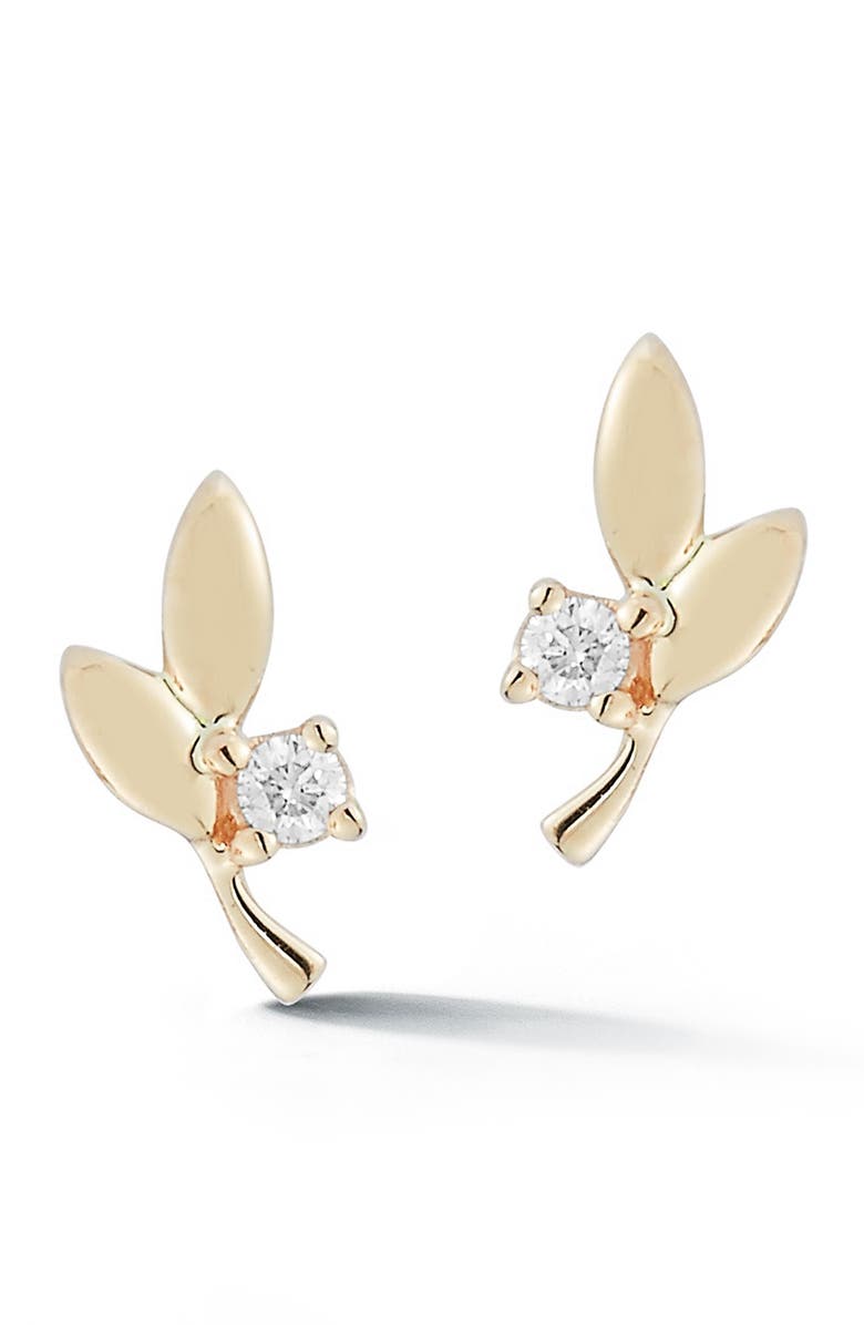 Dana Rebecca Designs Olive Leaf Stud Earrings, Main, color, 