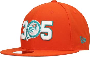 New Era Men's New Era Orange Miami Dolphins Historic Logo Three Zero ...