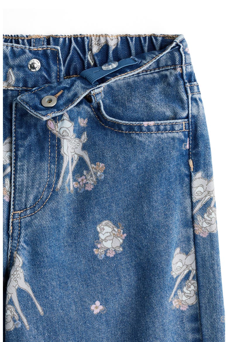 Printed Wide Leg Jeans, Alternate, color, Denim blue/Bambi