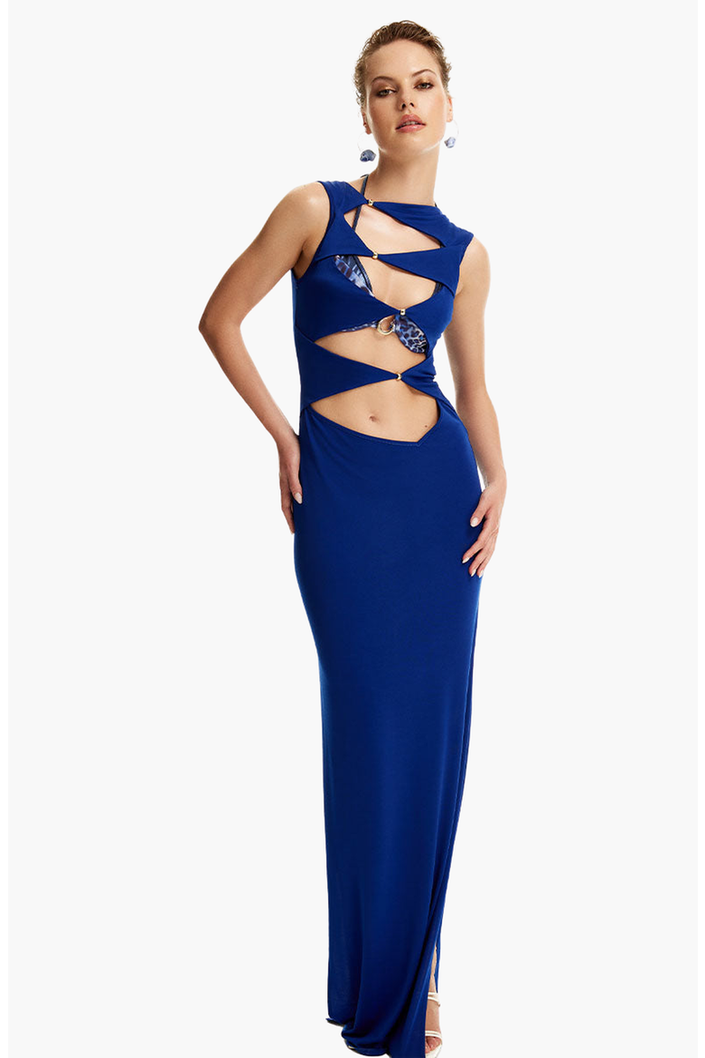 GODDESS DRESS, Main, color, Navy Blue
