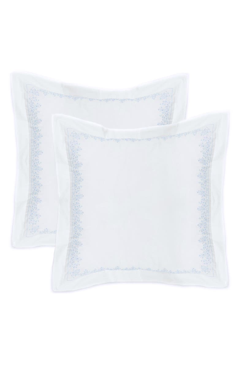 MELANGE HOME Embroidered 2-Pack Euro Shams, Alternate, color, Blue