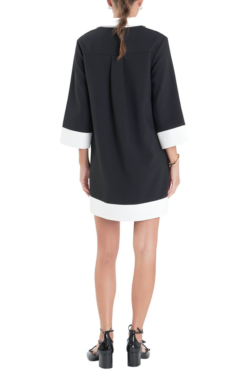 English Factory Contrast Trim Mini Shirtdress, Alternate, color, 