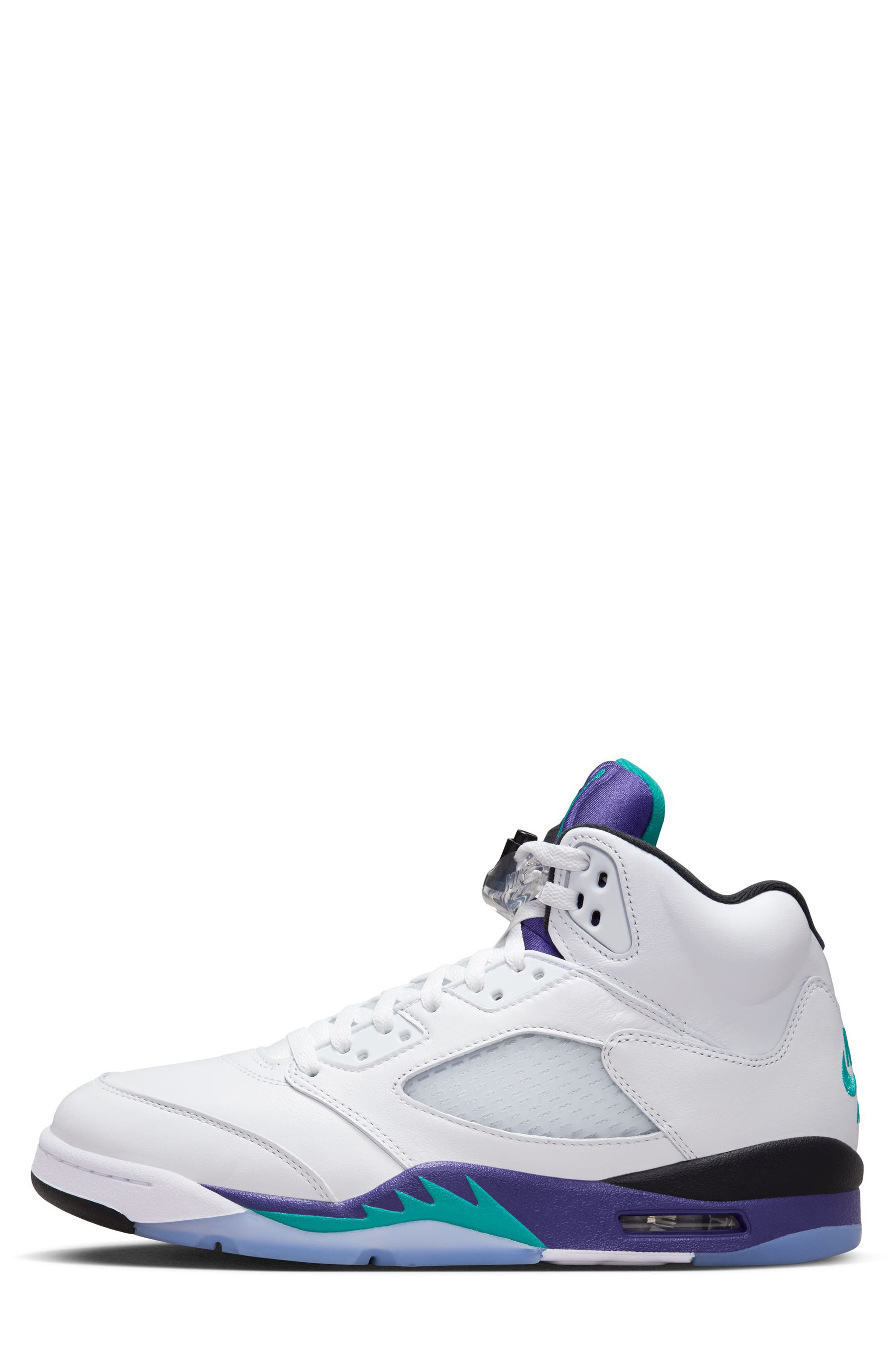 Jordan Air Jordan 5 Retro OG Sneaker, Alternate, color, White/ Emerald/ Grape/ Black