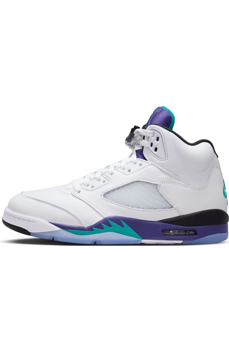 Jordan Air Jordan 5 Retro OG Sneaker, Alternate, color, White/ Emerald/ Grape/ Black