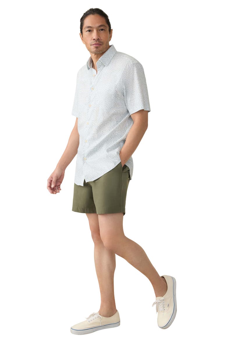 Faherty Movement Monterrey Short Sleeve Button-Up Shirt, Alternate, color, Sage Grove Foliage