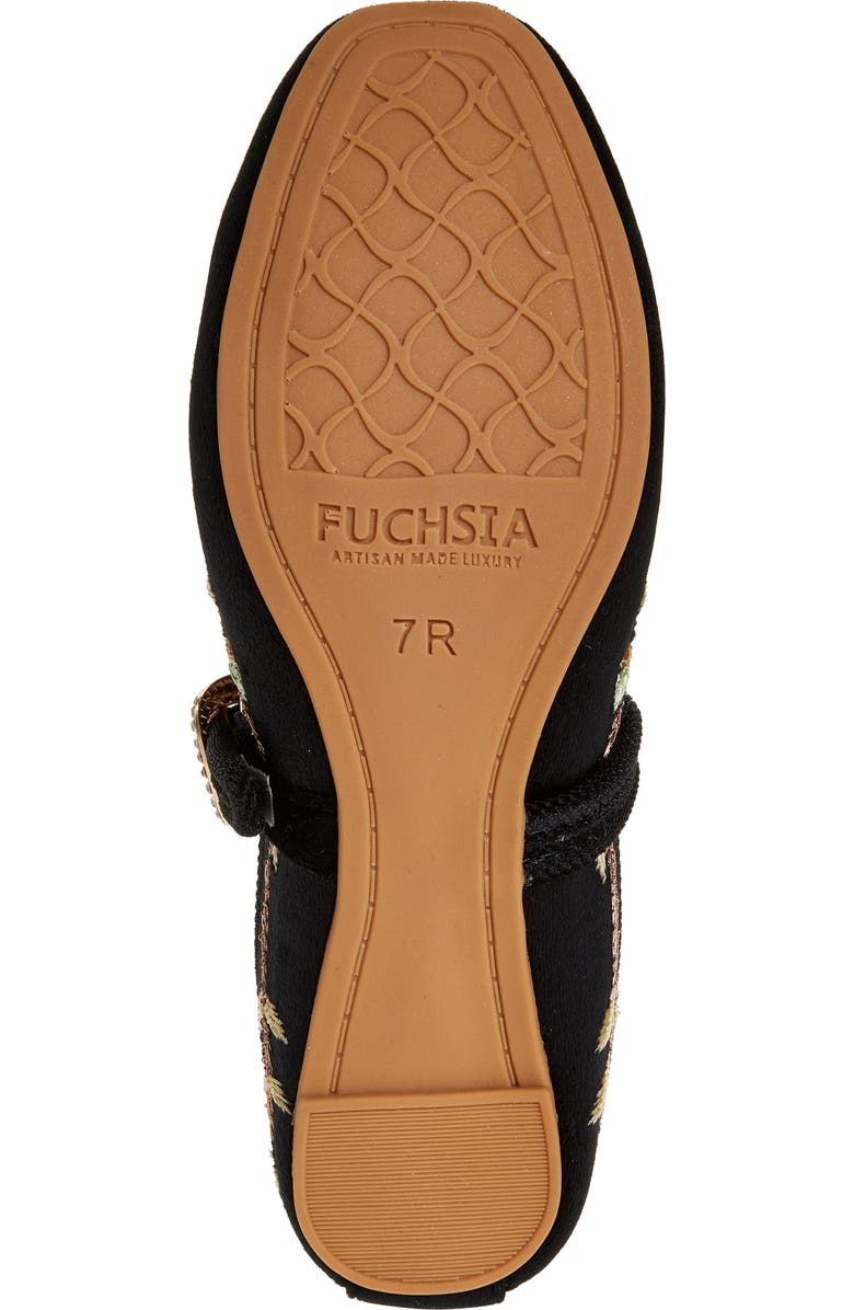 FUCHSIA Paradise Floral Embroidered Mary Jane, Alternate, color, Black