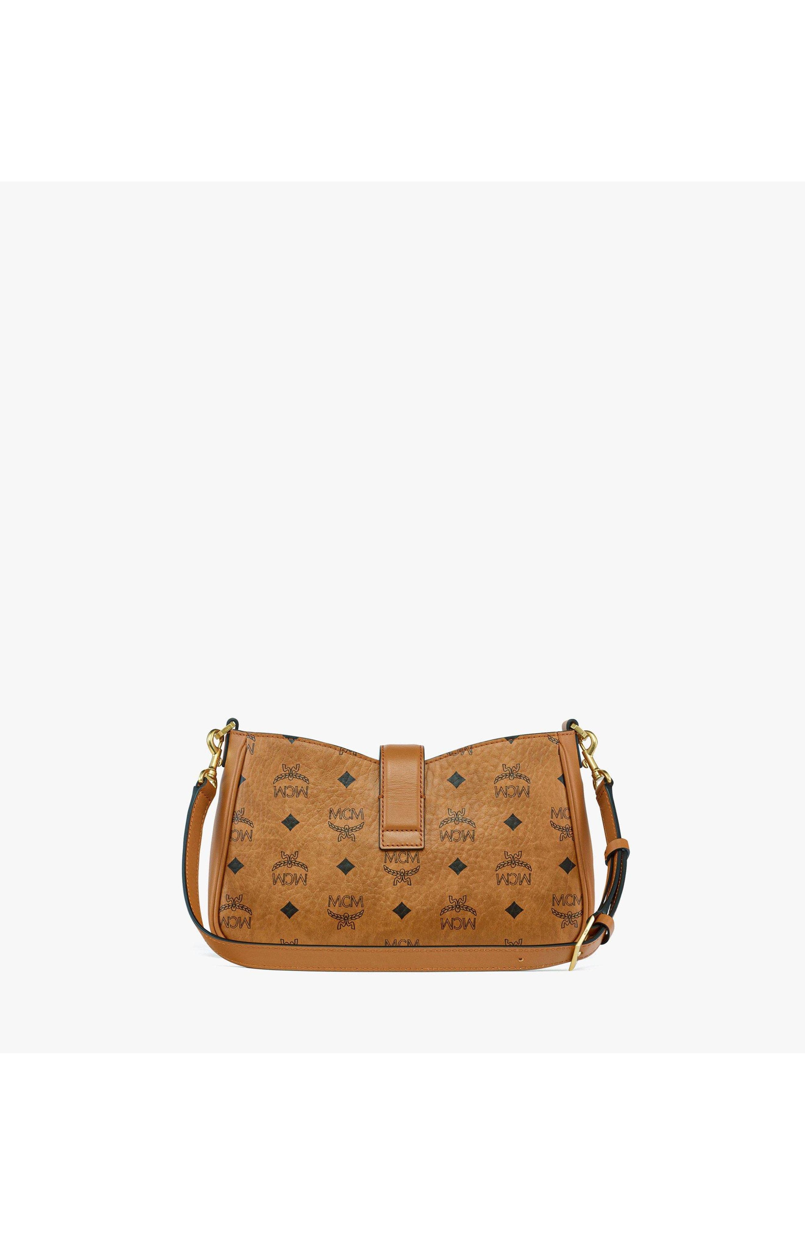 Small Tracy Shoulder Bag in Visetos, Alternate, color, Cognac