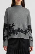 NVLT Mock Neck Lace Appliqu Sweater