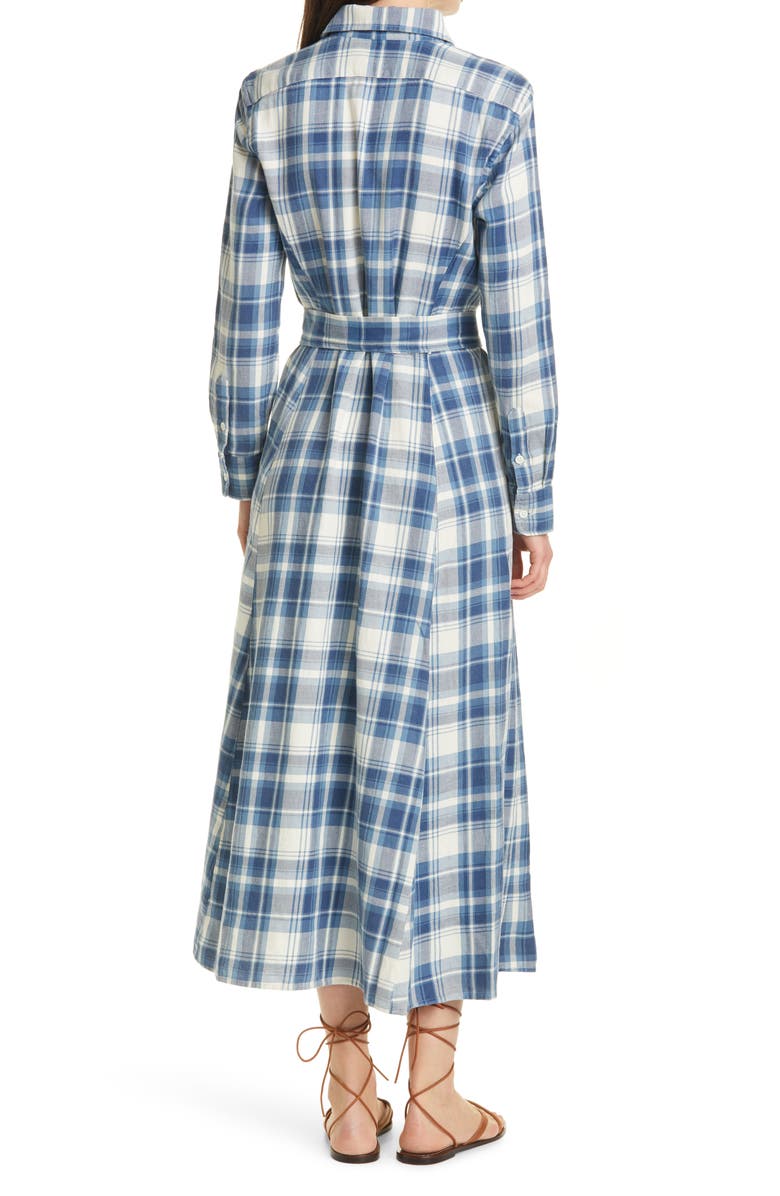 Polo Ralph Lauren Stephanie Plaid Long Sleeve Cotton Shirtdress, Alternate, color, 