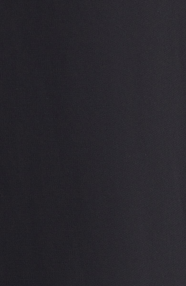 Oscar de la Renta Draped Sleeve Stretch Cady Gown, Alternate, color, Black