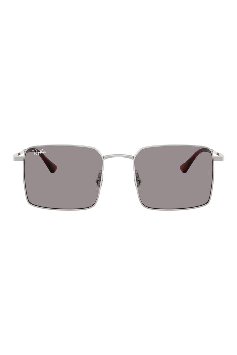Idan Bio-Based 50mm Square Sunglasses, Main, color, SILVER / GREY