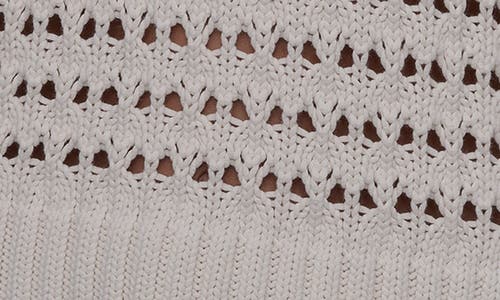 Dkny Jeans Johnny Collar Open Stitch Cotton Blend Sweater In Neutral