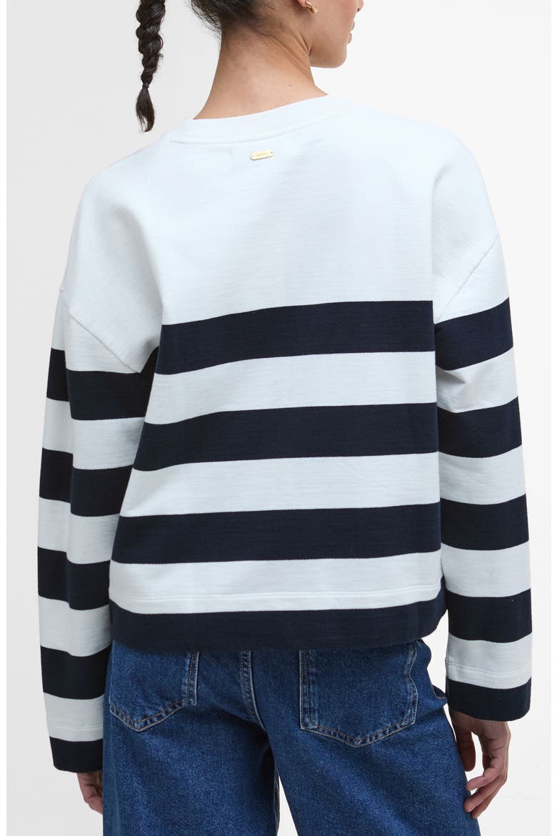 Faye Stripe Sweatshirt, Alternate, color, CLOUD/ NAVY STRIPE