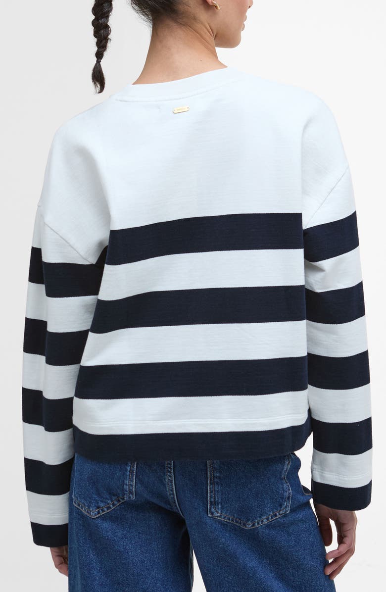 Barbour Faye Stripe Sweatshirt, Alternate, color, Cloud/ Navy Stripe