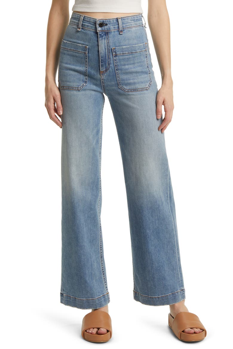 Sailor High Waist Wide Leg Jeans, Main, color, WATER STREET