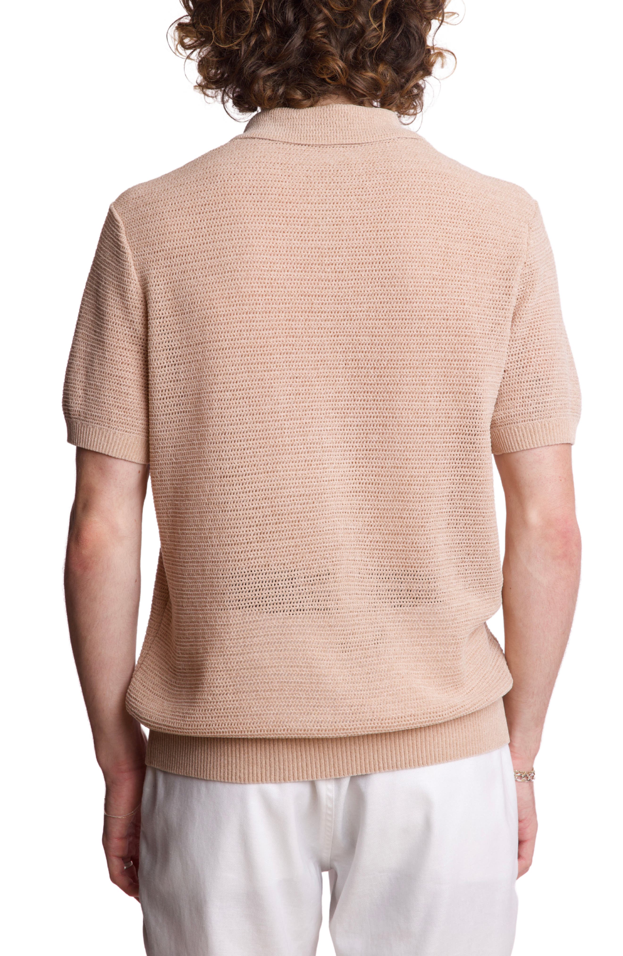 Open Knit Johnny Collar Polo - image 2