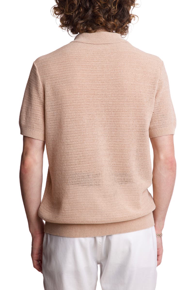 PAISLEY & GRAY Open Knit Johnny Collar Polo, Alternate, color, Tan Chenille
