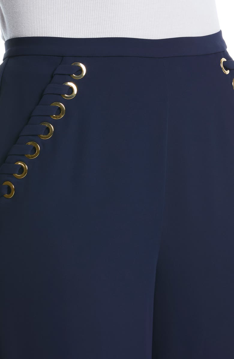 Laundry by Shelli Segal Grommet Lacing Culottes, Alternate, color, Peacoat