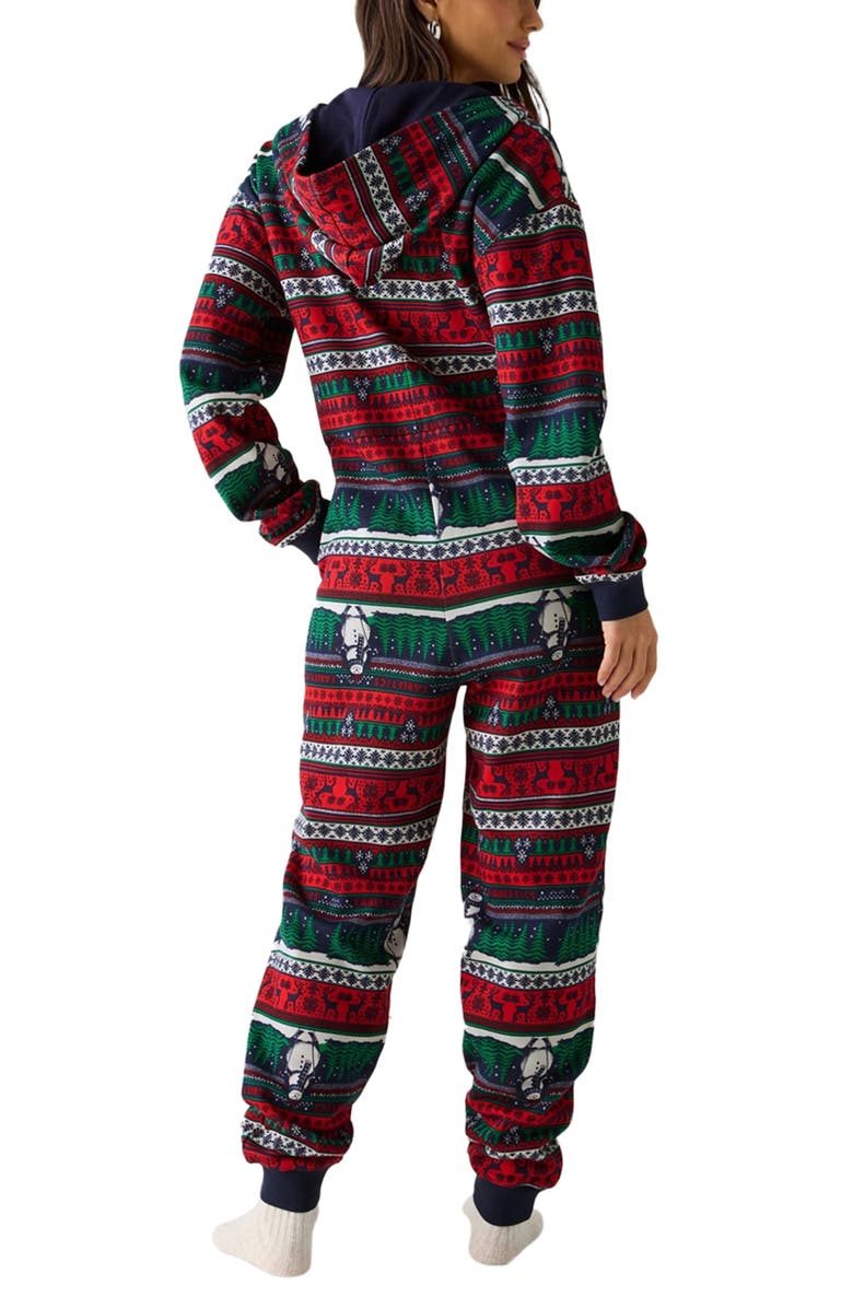 Fabletics Women's Cozy Fleece Hooded Jumpsuit, Alternate, color, Frosty Day Fairisle