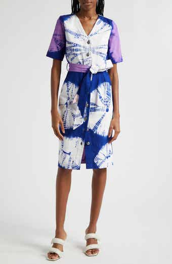 BUSAYO Kuti Tie Belt Button Front Denim Midi Dress