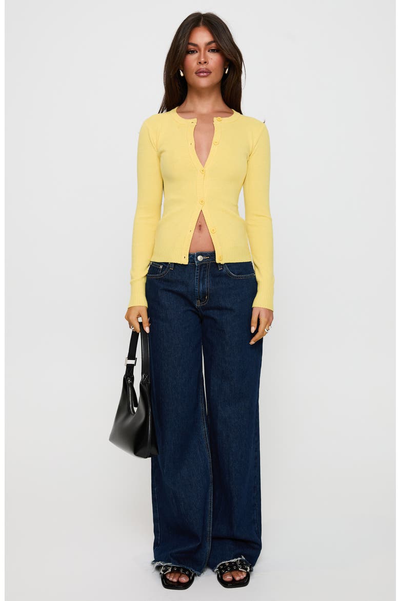 Lauraine Lemon Cardigan, Alternate, color, LEMON