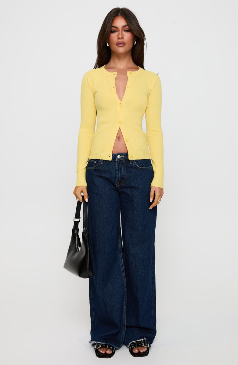 Princess Polly Lauraine Lemon Cardigan, Alternate, color, Lemon