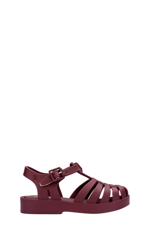 Mini Melissa Possession Jelly Sandal In Burgundy